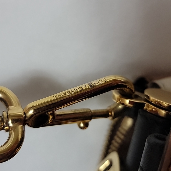 DOLCE & GABBANA Medium size two tone Tan and Mocha satchel - Picture 11 of 16